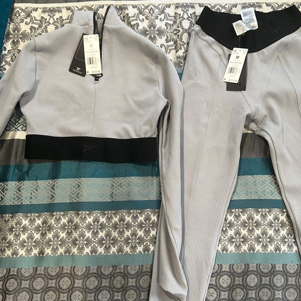 Woman’s Reebok Cardi B ribbed crop top and leggings